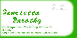 henrietta marothy business card